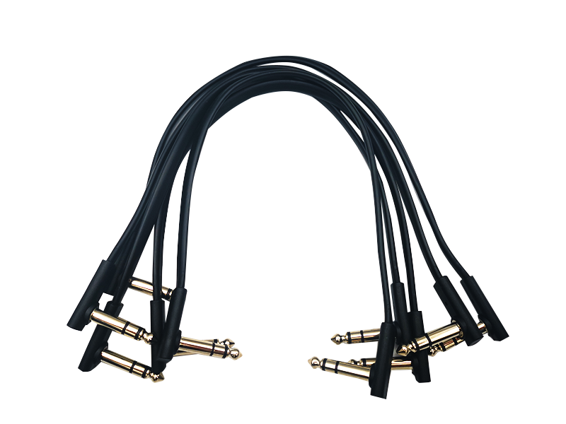 Qable Flat Patch Cable 30 cm / 12 inches TRS Stereo - 5pcs