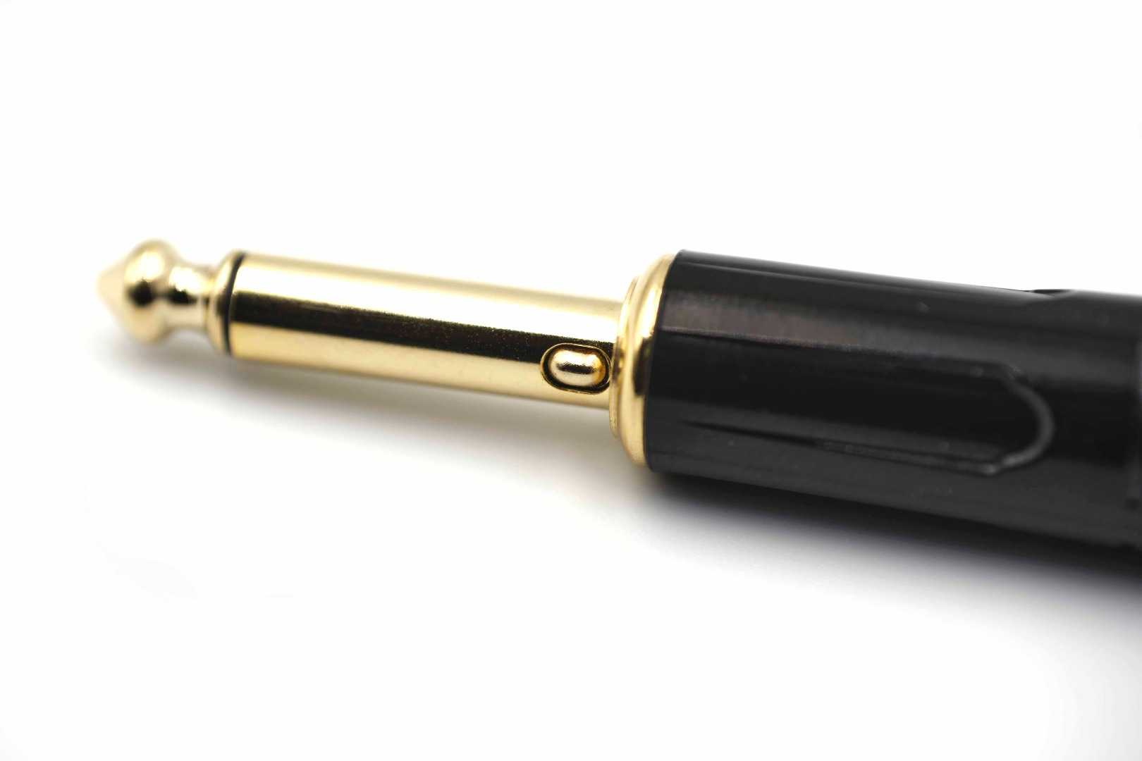 Qable TS50 Mono Silent / Mute Straight to Angled Plug Cable for Instruments